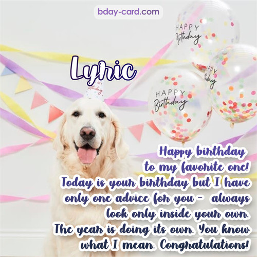 Happy Birthday pics for Lyric with Dog