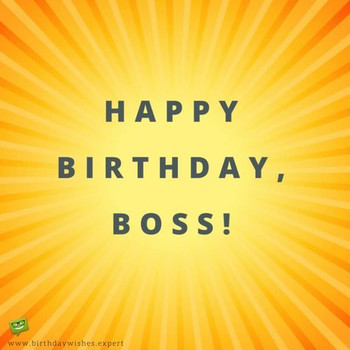 Happy birthday boss on shiny yellow background x