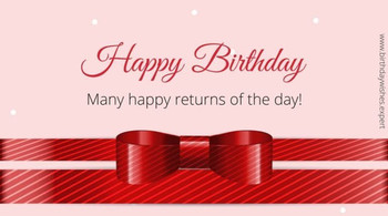 Formal birthday card with red ribbon x