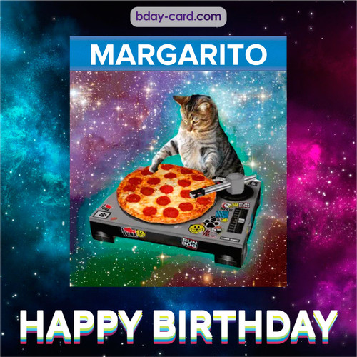 Meme with a cat for Margarito - Happy Birthday