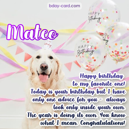 Happy Birthday pics for Mateo with Dog