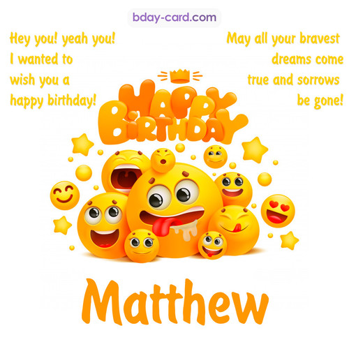 Happy Birthday images for Matthew with Emoticons