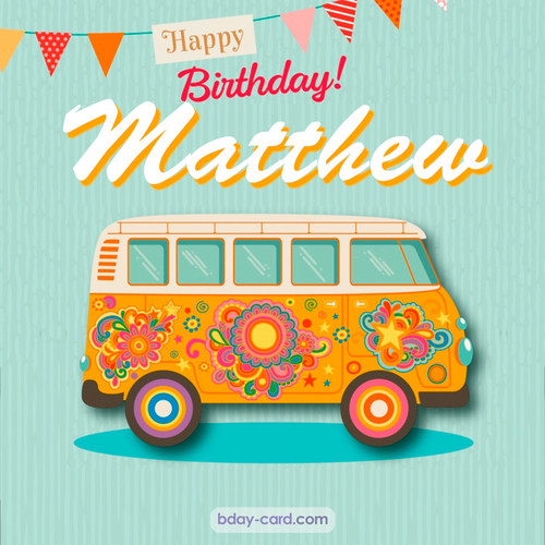 Happiest birthday pictures for Matthew with hippie bus
