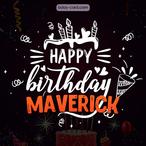 Black Happy Birthday cards for Maverick