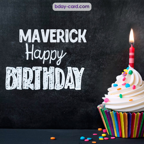 Happy Birthday images for Maverick with Cupcake