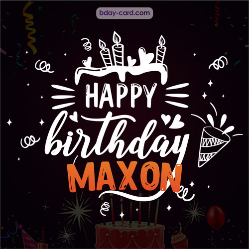 Black Happy Birthday cards for Maxon
