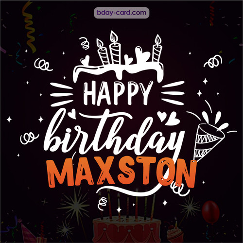 Black Happy Birthday cards for Maxston