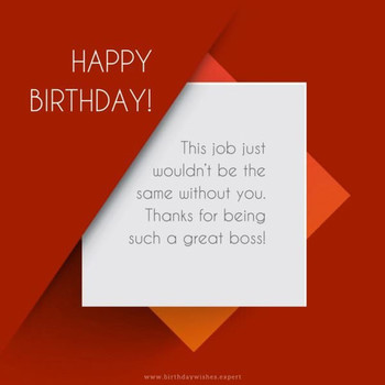 Birthday wish for my boss on elegant office like backgrou...