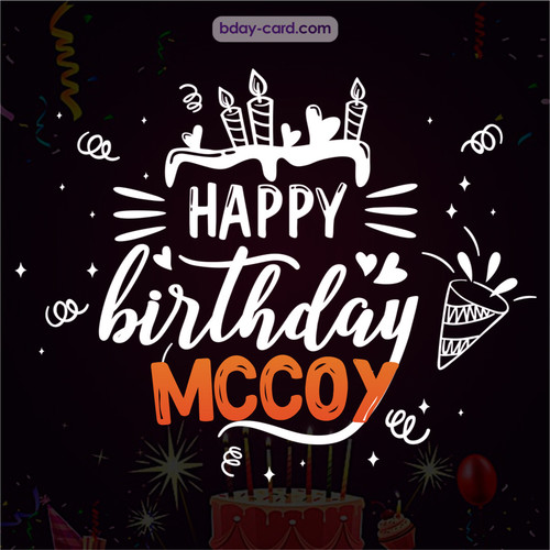 Black Happy Birthday cards for Mccoy