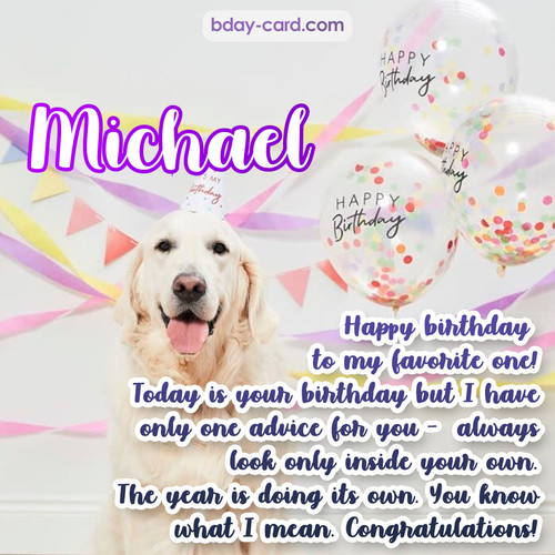 Happy Birthday pics for Michael with Dog