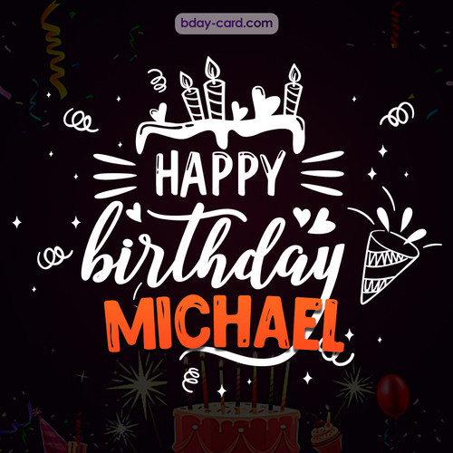Black Happy Birthday cards for Michael
