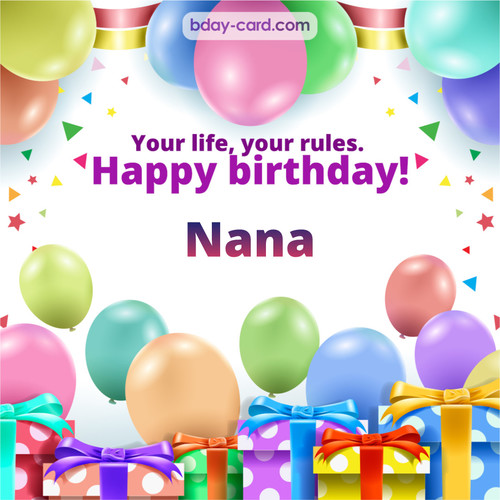 Greetings pics for Nana with Balloons