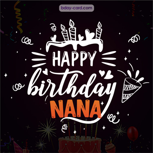 Black Happy Birthday cards for Nana