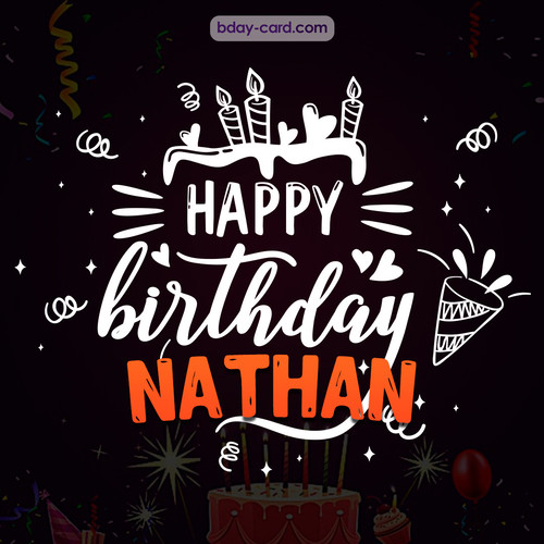 Black Happy Birthday cards for Nathan