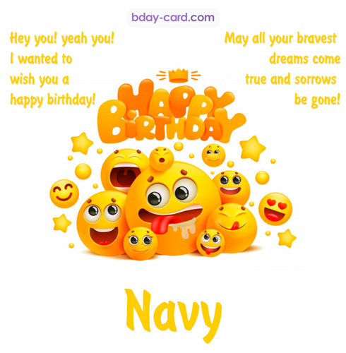 Happy Birthday images for Navy with Emoticons