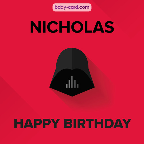 Happy Birthday pictures for Nicholas with Darth Vader