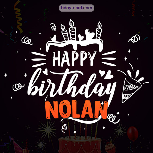 Black Happy Birthday cards for Nolan