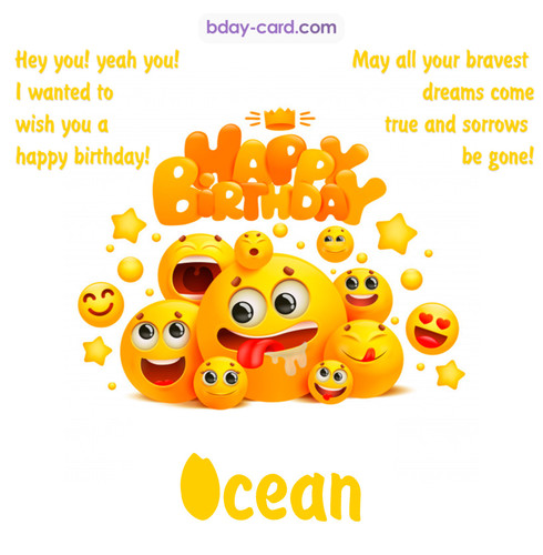 Happy Birthday images for Ocean with Emoticons