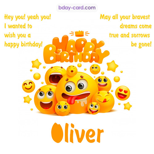 Happy Birthday images for Oliver with Emoticons