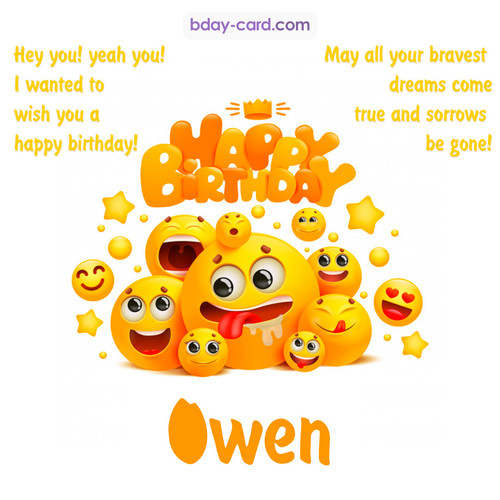Happy Birthday images for Owen with Emoticons