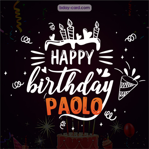 Black Happy Birthday cards for Paolo