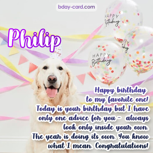 Happy Birthday pics for Philip with Dog
