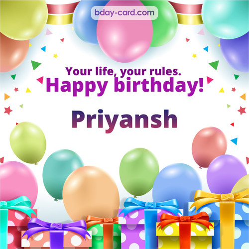 Greetings pics for Priyansh with Balloons