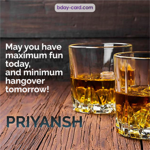 Greetings pics for Priyansh with Whiskey
