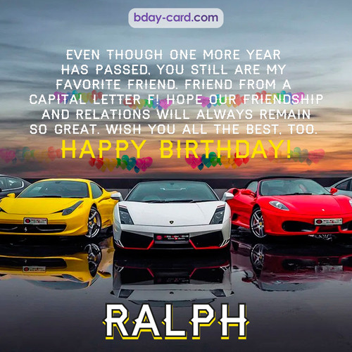 Birthday pics for Ralph with Sports cars