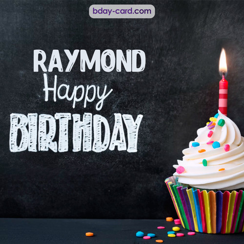 Happy Birthday images for Raymond with Cupcake