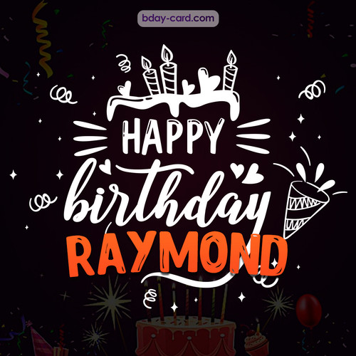 Black Happy Birthday cards for Raymond