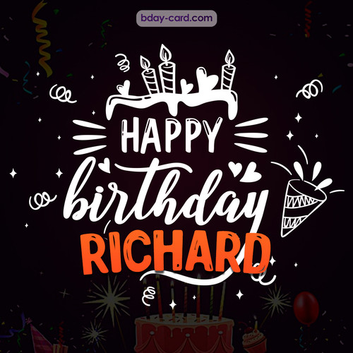 Black Happy Birthday cards for Richard
