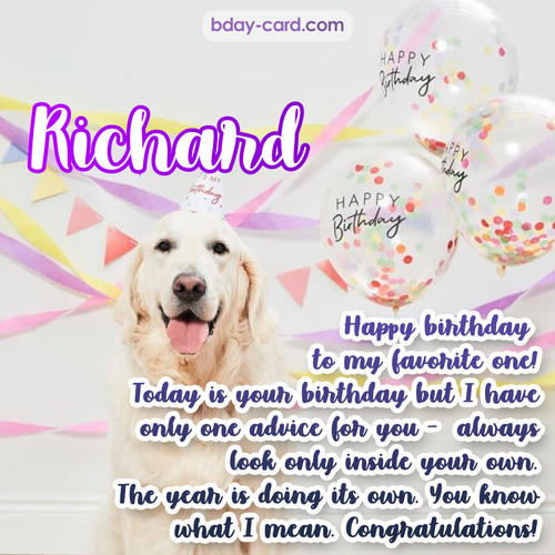 Happy Birthday pics for Richard with Dog