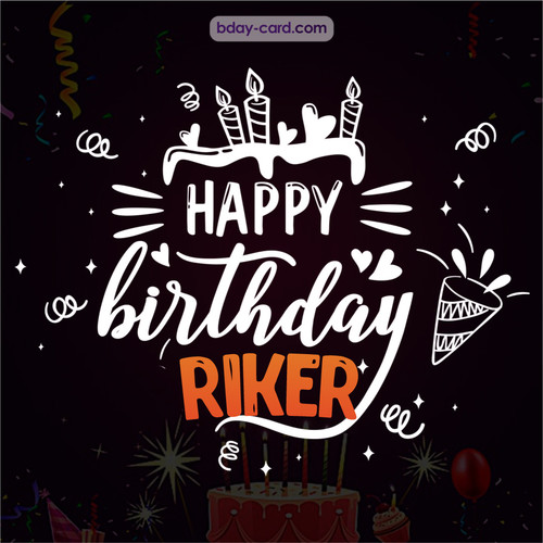 Black Happy Birthday cards for Riker