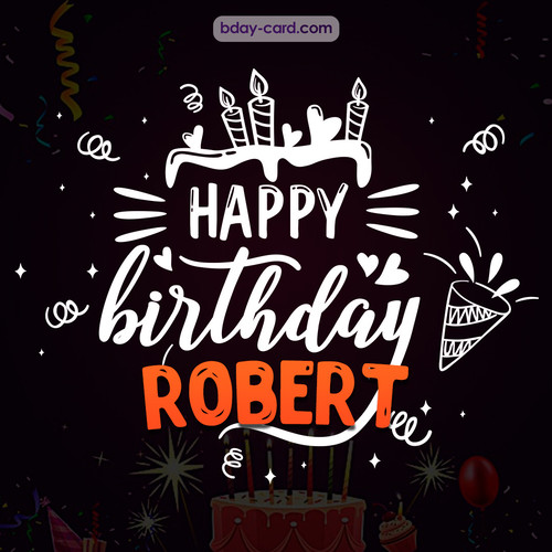 Black Happy Birthday cards for Robert