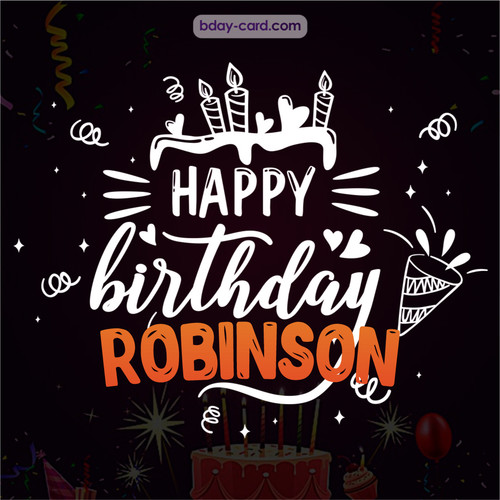 Black Happy Birthday cards for Robinson