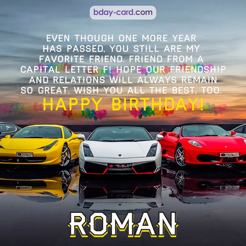 Birthday pics for Roman with Sports cars