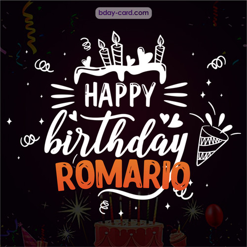 Black Happy Birthday cards for Romario
